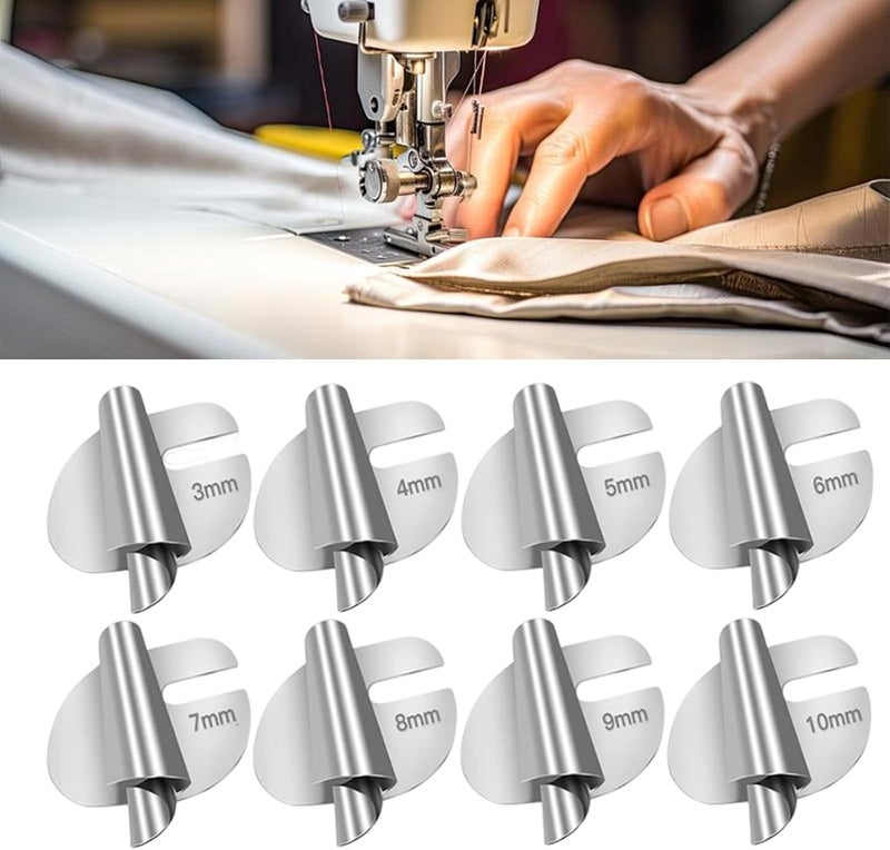 Desolio Universal Sewing Rolled Hemmer Foot - Precision Edge Stitcher-Rolled Hemmer Foot - Rolled Hem Hammer Foot for Sewing Machine (3/4/5/6/7/8/9/10MM（8Pcs）) - Image 1